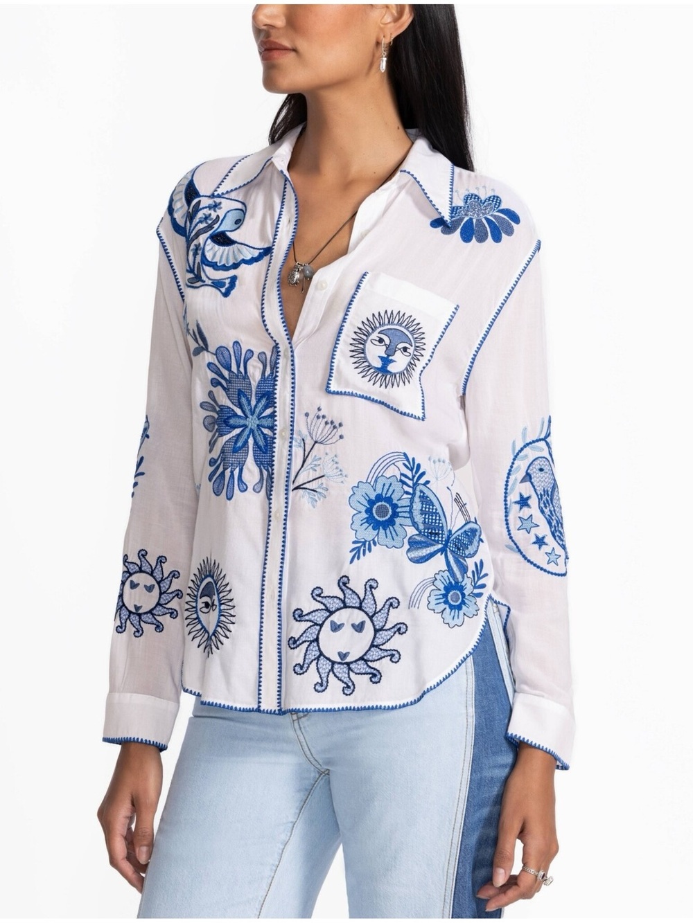 NWT Johnny Was Pocket Relaxed Shirt - Valheha